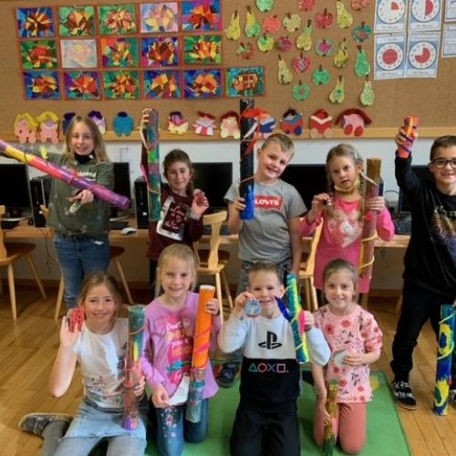 Montagstraum - Kinder arbeiten an den Werkstücken